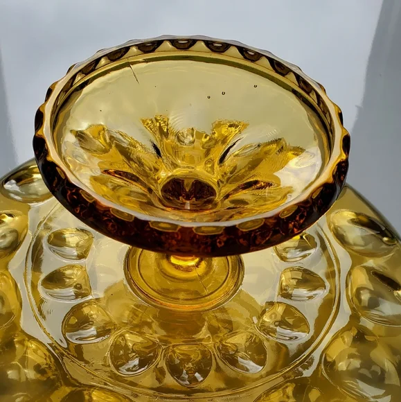 Vntg "Reflection Amber" Cake Plate by Hazel Atlas - Picture 4 of 5